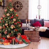 kerstboom rok, grote witte kerstboom rok kerstboom rok schort ornamenten voor Kerstmis jaar decoratie door (30 inch / 78 cm)