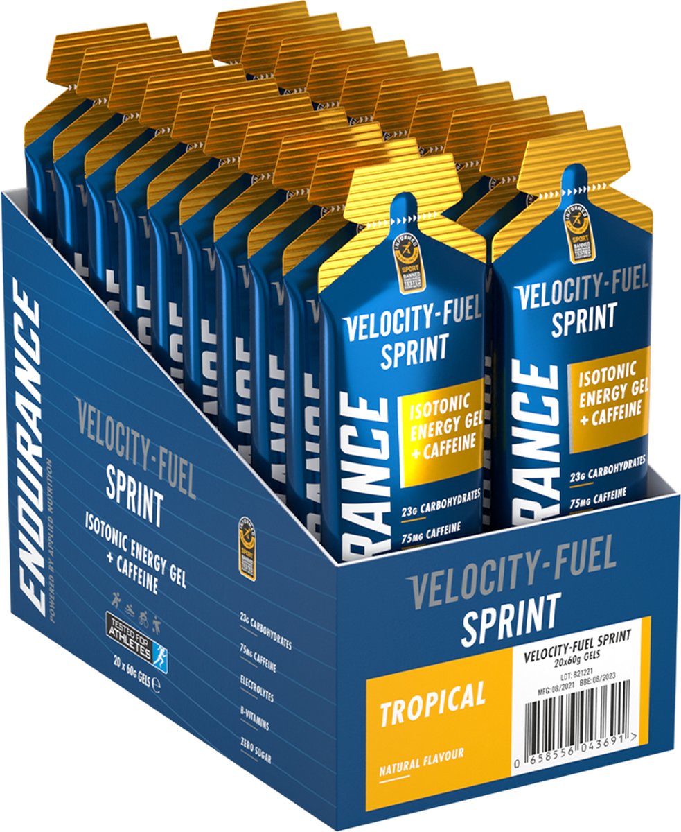 Goedkoopste Applied Nutrition Velocity Fuel Sprint - Energiegel - Energygel - Isotone Gels - Tropical - 20 gels (20 x 60 ml