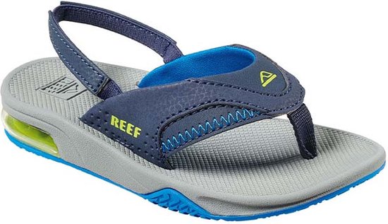 Slippers Reef Little Fanning pour Garçons - Marine/Lime - Taille 19.20