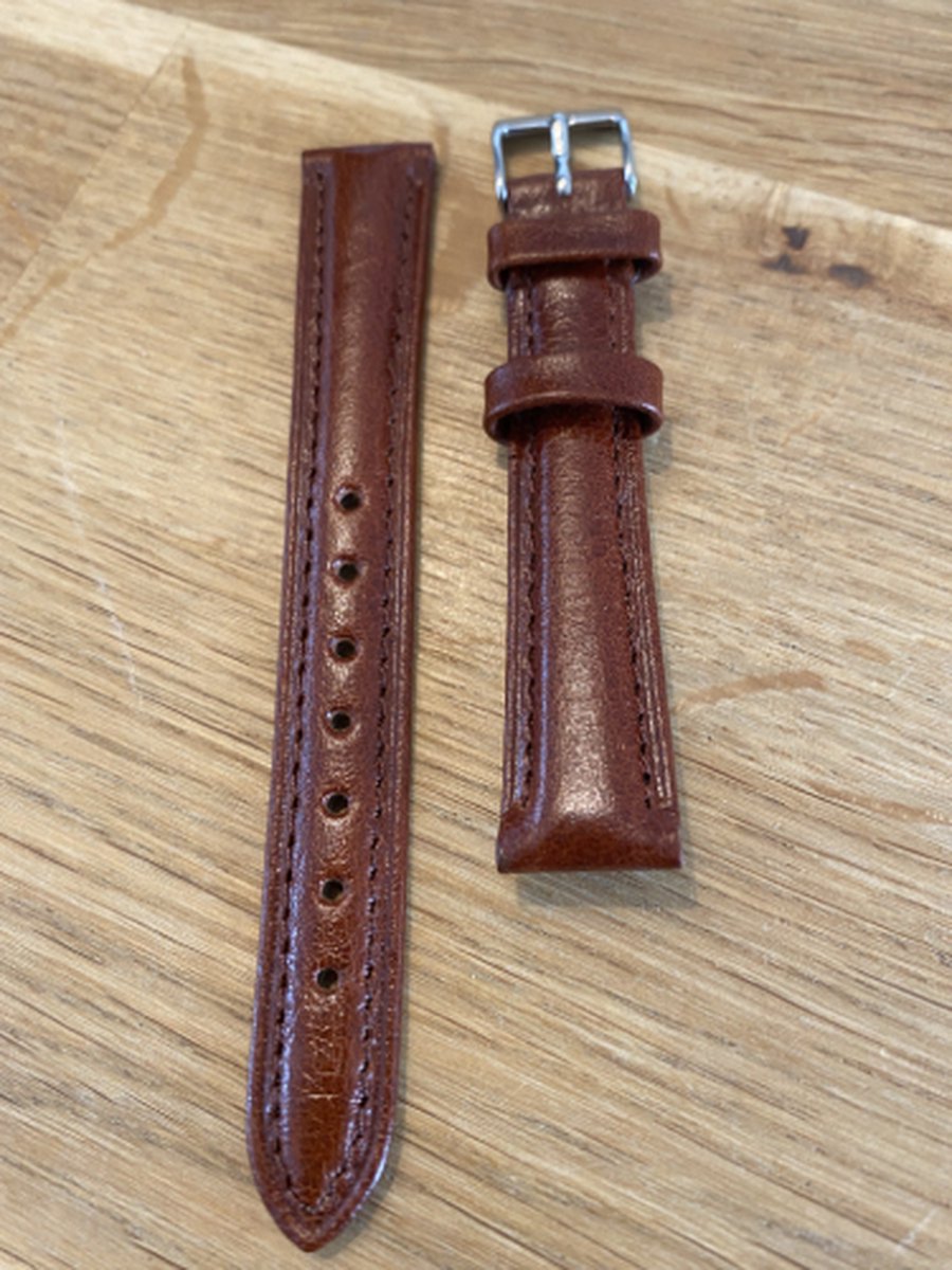 Horlogeband-dames-14 mm-bruin-cognac kleurig-juweliers kwaliteit-anti allergisch
