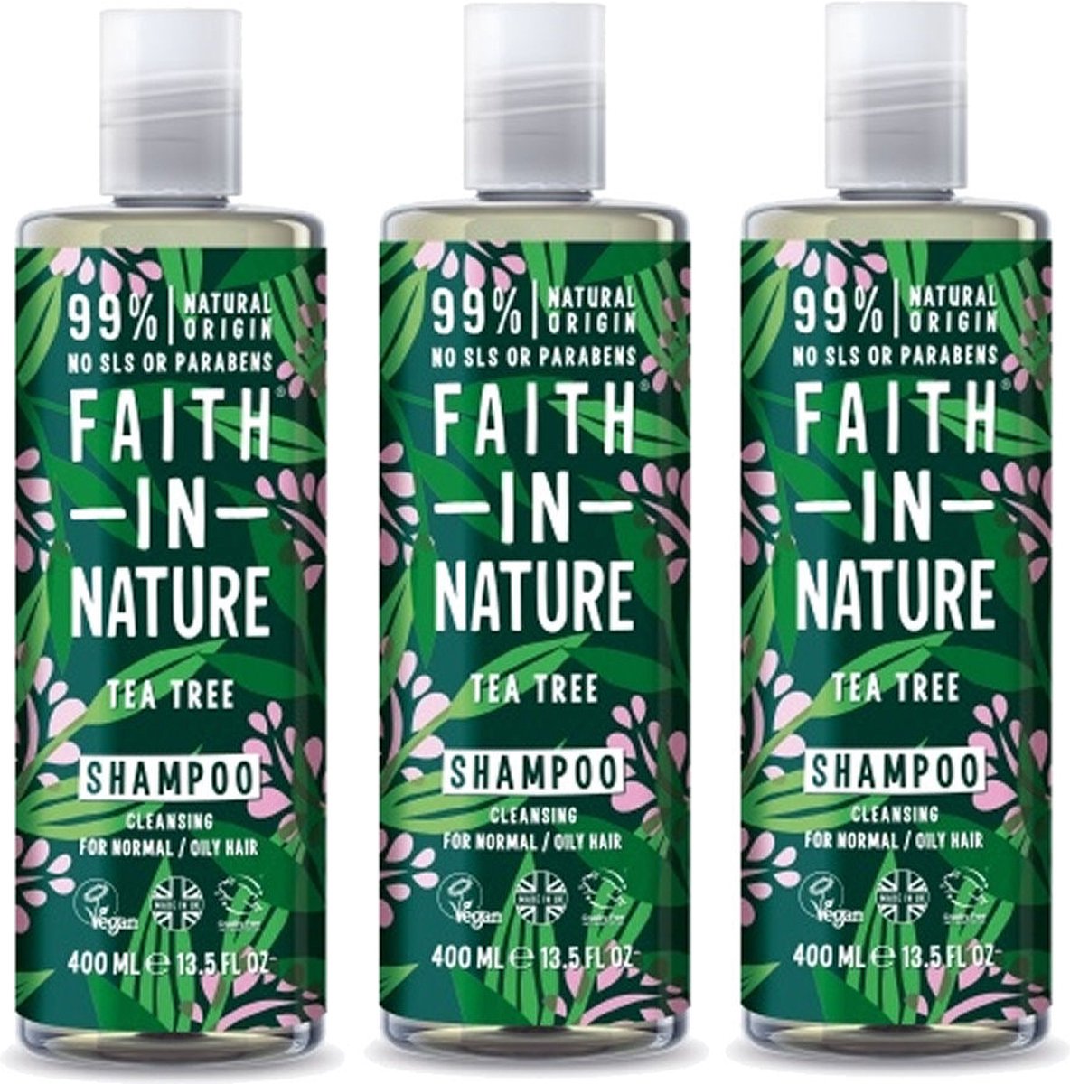 FAITH IN NATURE - Shampoo Tea Tree - 3 Pak