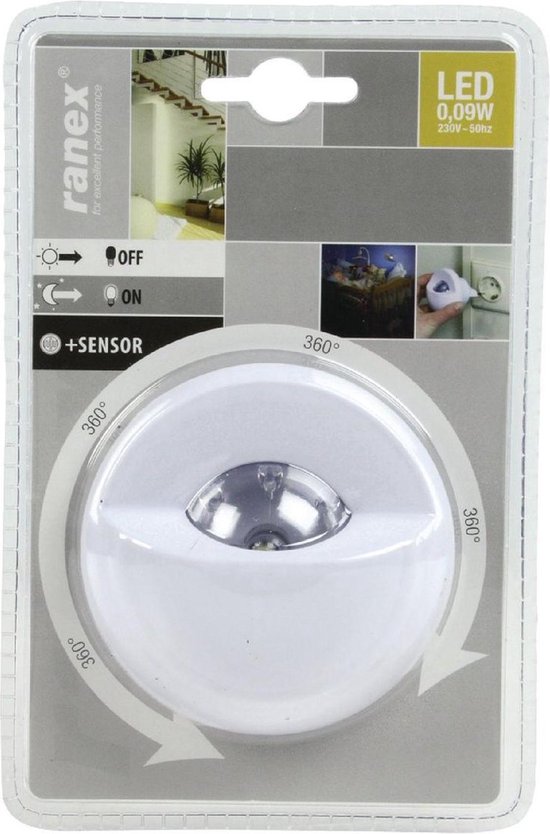 Ranex RX2608 Veilleuse LED - Capteur jour / nuit | bol.com