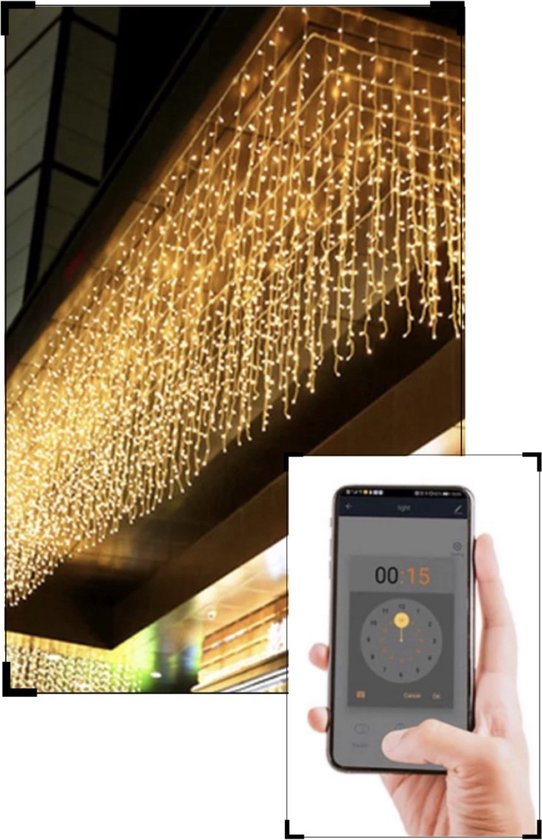 LED IJspegel verlichting met appbediening /360 led lampjes / 12 meter/ LED Lampjes /... bol