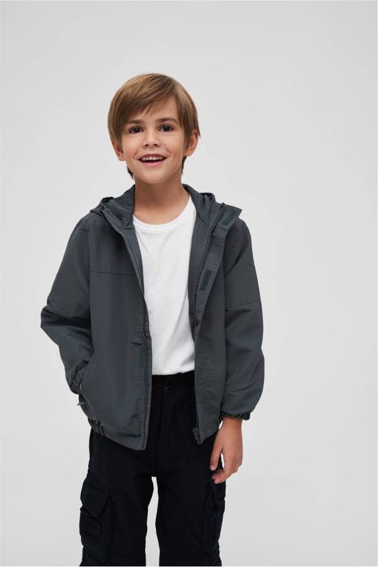Urban Classics Kinder Windbreaker jacket -Kids Summer frontzip Grijs