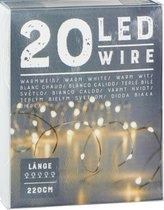 Cepewa draadverlichting lichtsnoer 220 cm - 20 leds warm wit -batterij