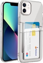 Coque transparente adaptée à l' iPhone 12 - Shock Case Cover coque en siliconen hoesje transparente adaptée à l' Apple iPhone 12 - Etui pour téléphone porte-cartes - Etui pour cartes - Etui antichoc pour porte-cartes