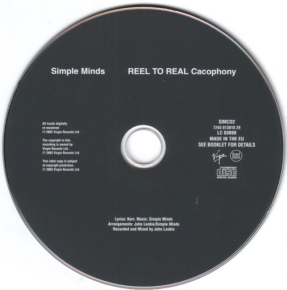 Reel to Real Cacophony by Simple Minds (Album; Disky; VI 874782