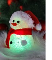 Sneeuwpop met LED licht 12cm - Gratis Verzonden