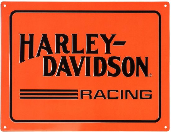Harley-Davidson Racing Tinnen Bord Met Reliëf - 30 x 40 cm