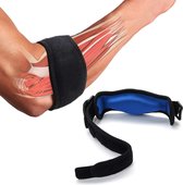 Elleboog Brace met Gelvulling - ElleboogBrace - Sportbrace - Spier band - Tennisarm Bandage - Ergonomisch Ontwerp - One Size - Blauw