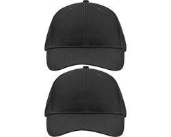 6x stuks 6-panel baseball zwarte caps/petjes