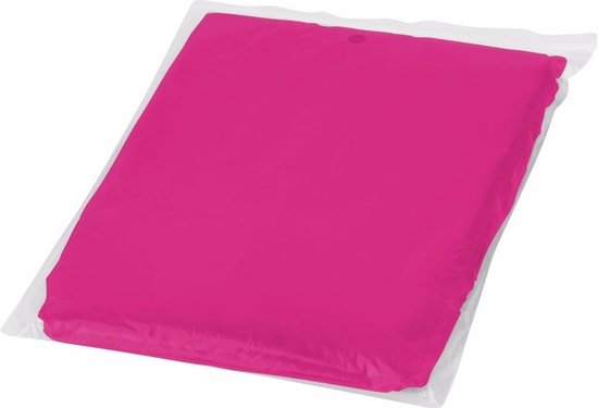 6x stuks wegwerp regenponcho roze voor volwassenen - Merkloos