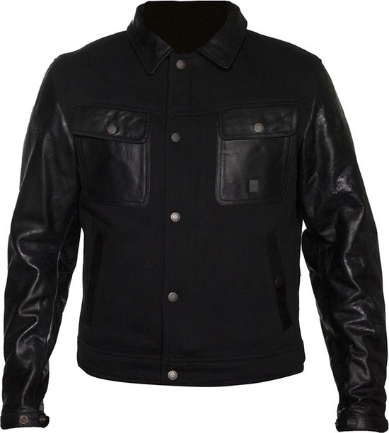 Helstons Kansas Aramide Leather Black Black Jacket 2XL - Maat - Jas