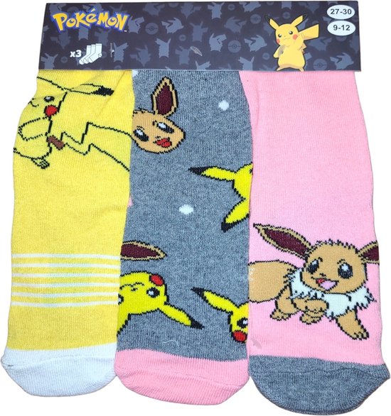 Pokémon- chaussettes Pokemon - 3 paires - filles - taille 23/26