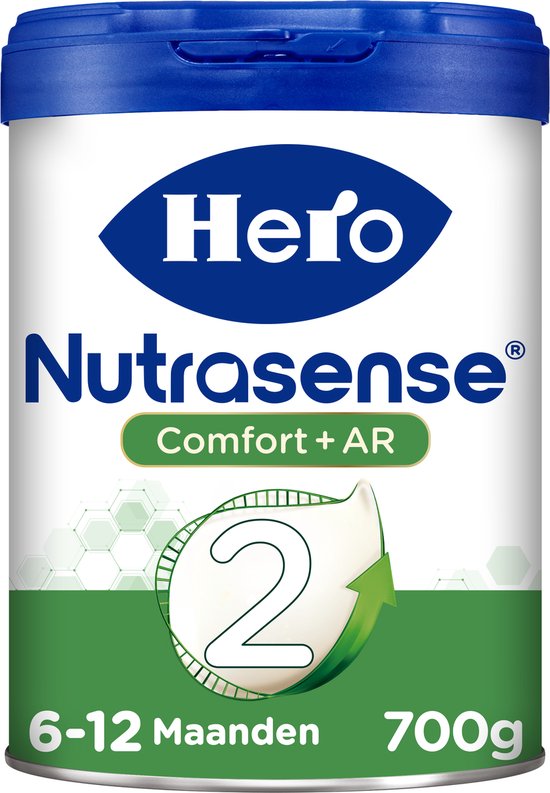 Hero Nutrasense Comfort+ AR 2 (6-12 Maanden) - Opvolgmelk - Flesvoeding - Palmolievrij - 3 x 700 gram