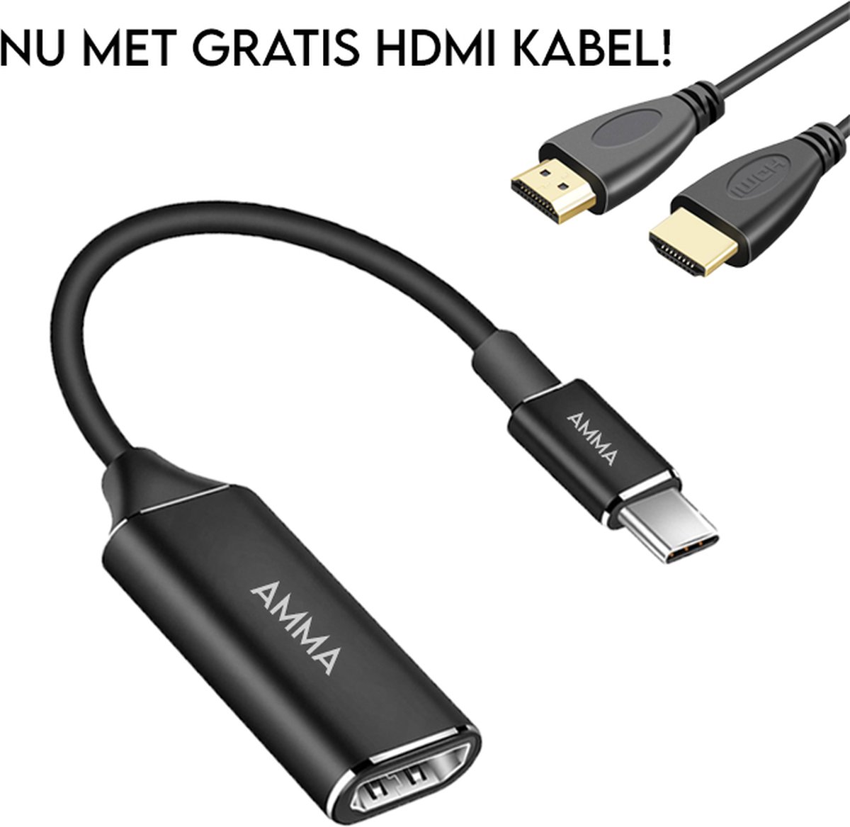 Usb C Naar HDMI adapter – Type-c to HDMI converter - usb c hdmi - usb c naar hdmi kabel - Geschikt voor Apple Macbook - Chromebook - Lenovo – Samsung en meer – Gratis HDMI kabel