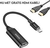 Usb C Naar HDMI adapter – Type-c to HDMI converter - usb c hdmi - usb c naar hdmi kabel - Geschikt voor Apple Macbook - Chromebook - Lenovo – Samsung en meer – Gratis HDMI kabel