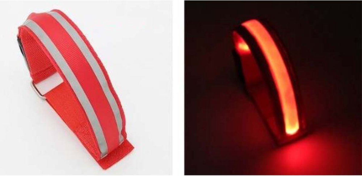 Ceinture de sécurité LED lumineuse rouge - 4 pièces - Batterie incluse, Lumière