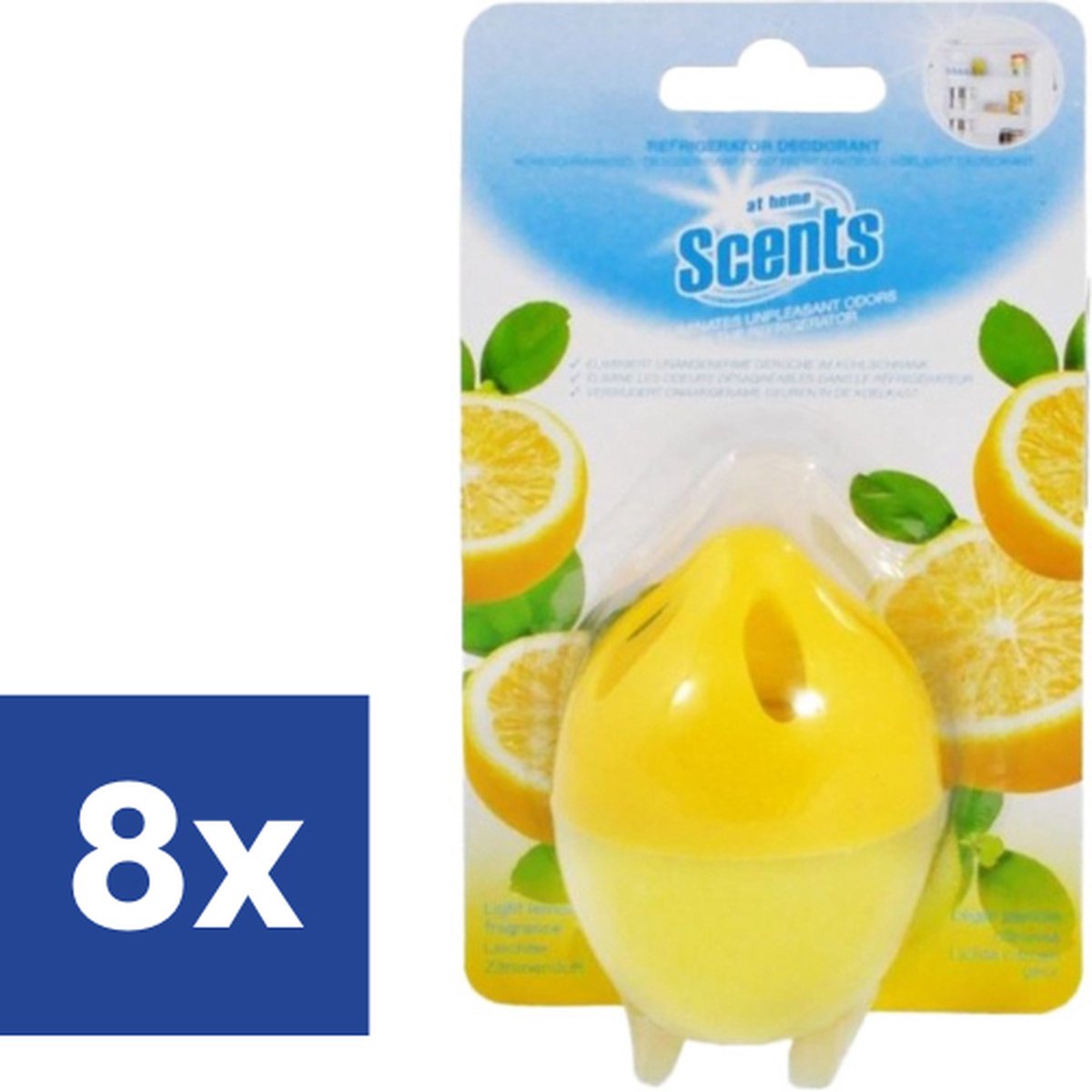 At Home Scents Lemon luchtverfrisser Voor Koelkast - 8 x 30 g