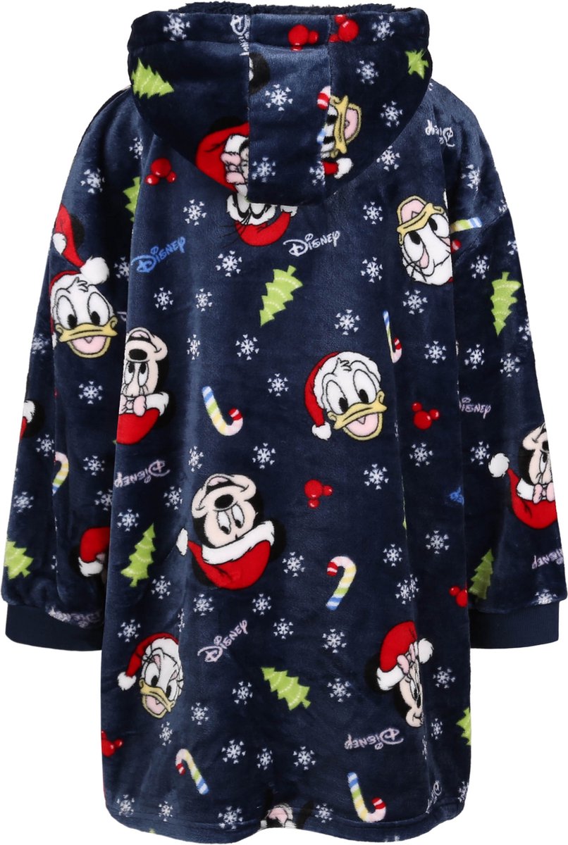 Mickey Mouse Disney - Marineblauw, kindersweatshirt / badjas / deken met capuchon, kerst / 146-170