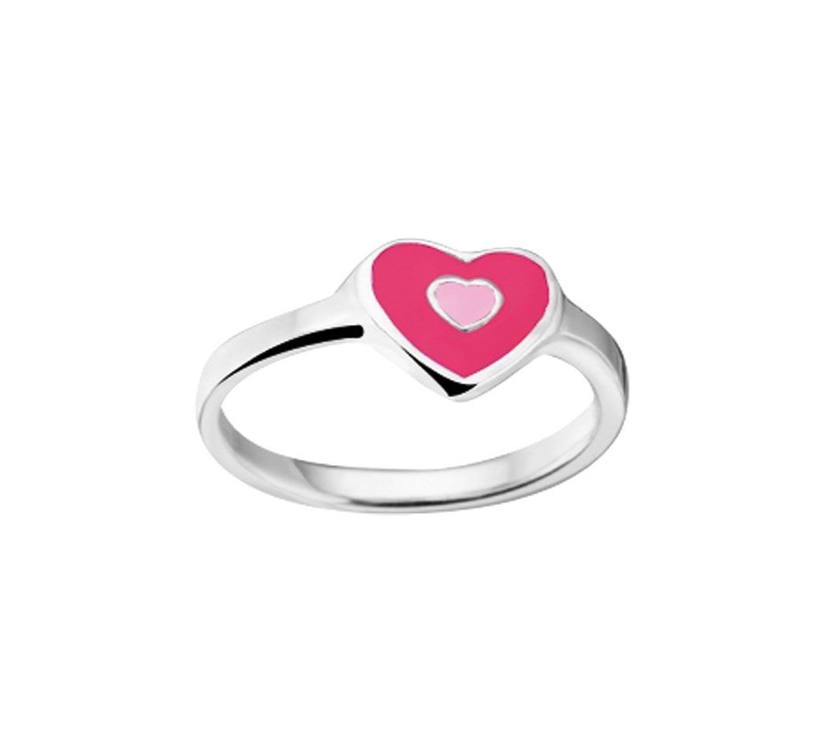Zilver Gerhodineerde Ring hart 1329422 15.00 mm (47)