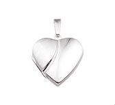 Zilveren Hart Medaillon – Poli/Mat Afwerking – Voor Twee Foto's – 20x20 mm