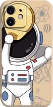 Smartphonica iPhone 12 hoesje TPU met astronaut opdruk - beige / Back Cover geschikt voor Apple iPhone 12