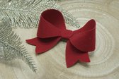 Suède haarstrik - Bordeaux Rood - Winter - Kerst - Bows and Flowers