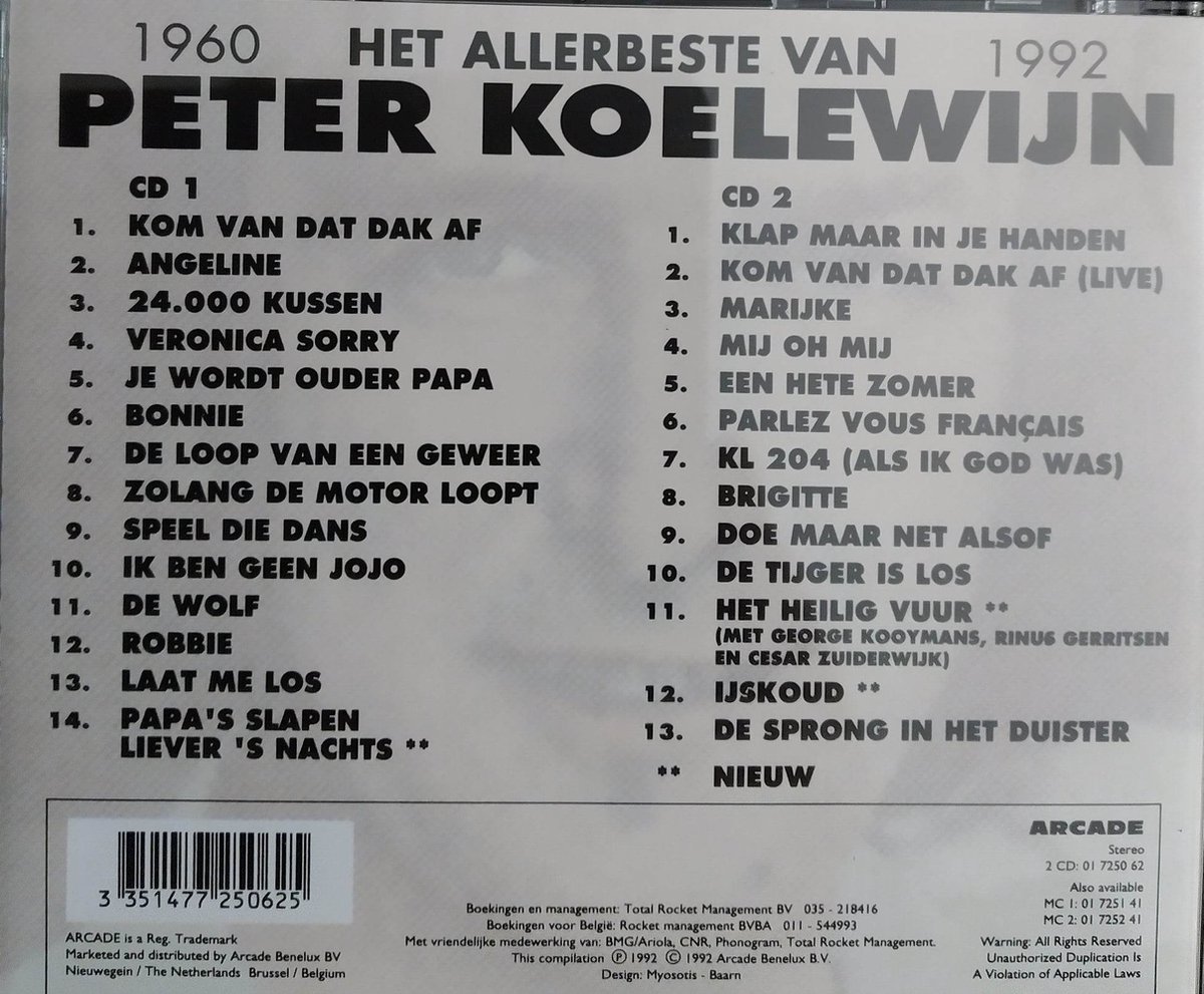 HET ALLERBESTE VAN (1960-1992) von PETER KOELEWIJN | CD | Zustand sehr
