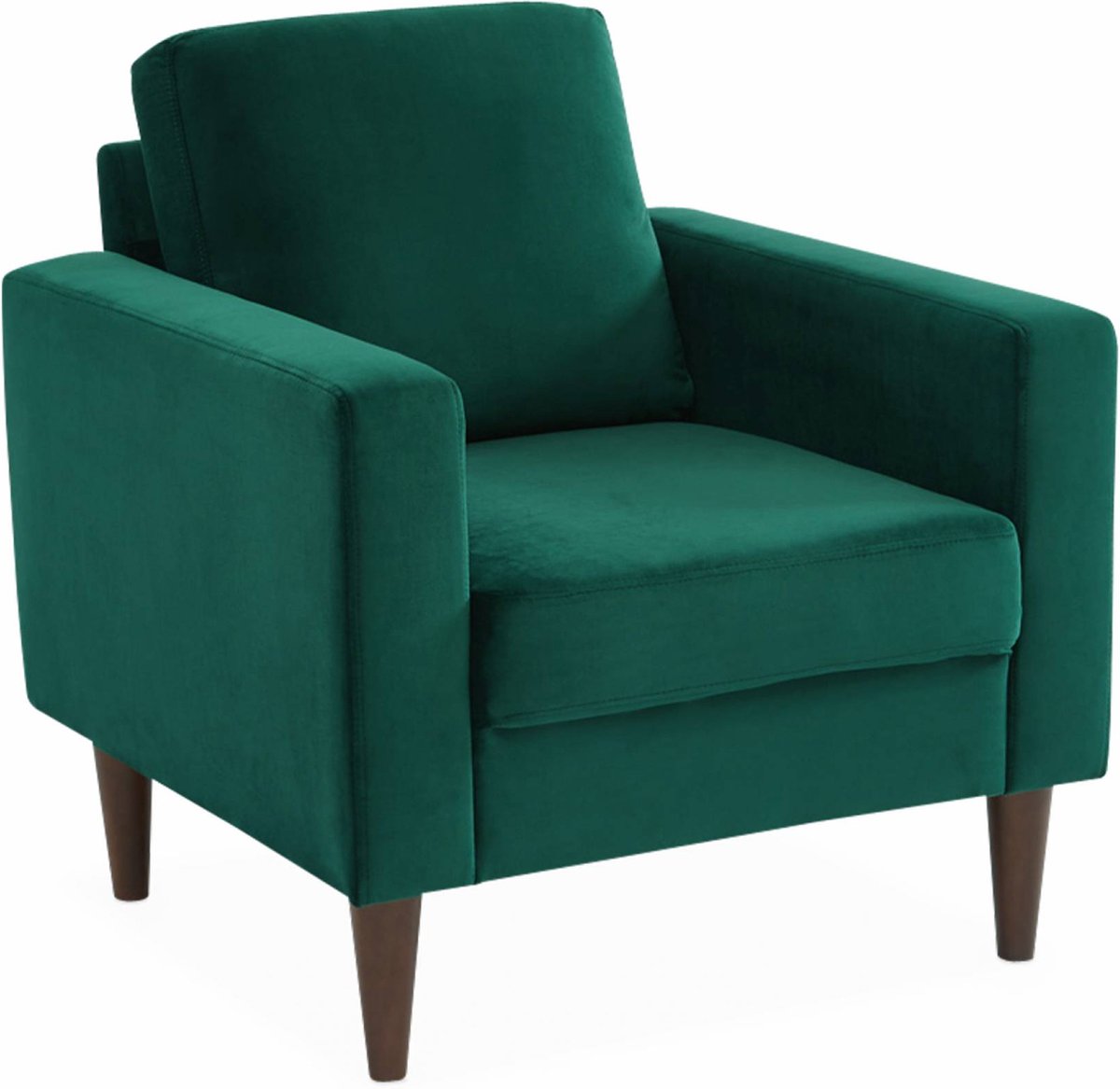 sweeek - Fauteuil 1 zitplaats met rubberhouten poten en fluweel - bjorn