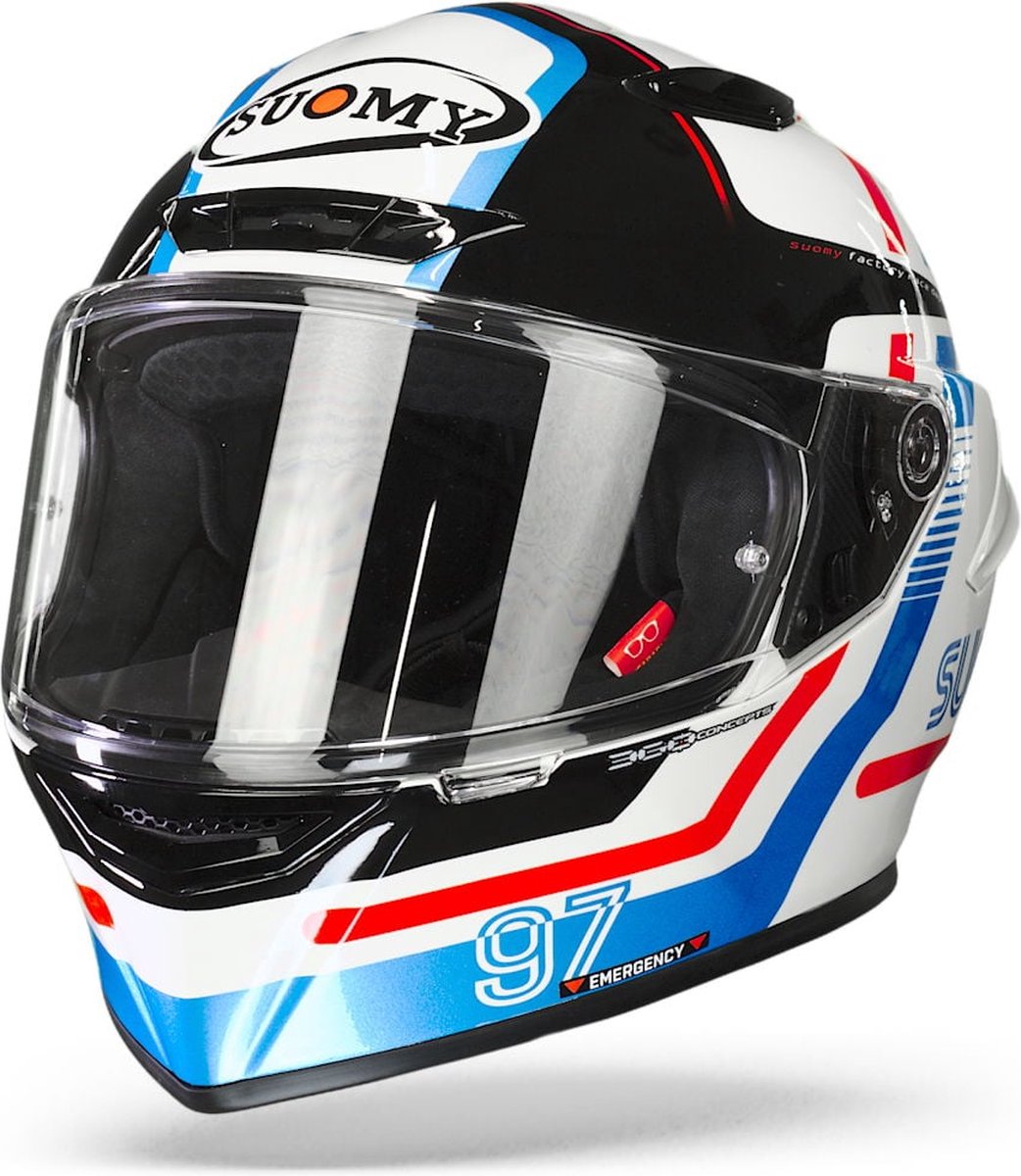 Suomy Track 1 Ninety Seven Wit Blauw Integraalhelm L
