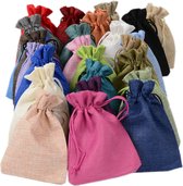 Aucuu 25pcs Petits Sachet Coton, 10x15cm Sacs En Tissu Avec Cordon De Serrage, Sac Toile De Jute Réutilisable, Pochon Pour Lavande Faveur De Mariage Bijoux