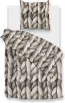 Warme flanel dekbedovertrek Adley - 140x200/220 (eenpersoons) - heerlijk zacht en hoogwaardig - unieke dessin - donsachtig laagje - slijtvast - ideaal tegen kou