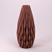 Dastium Home - 3D print Vaas Lisanne - Glanzend Koper - 40 cm - Vaas voor zijdebloemen - Exclusieve vaas gemaakt van duurzaam kunststof