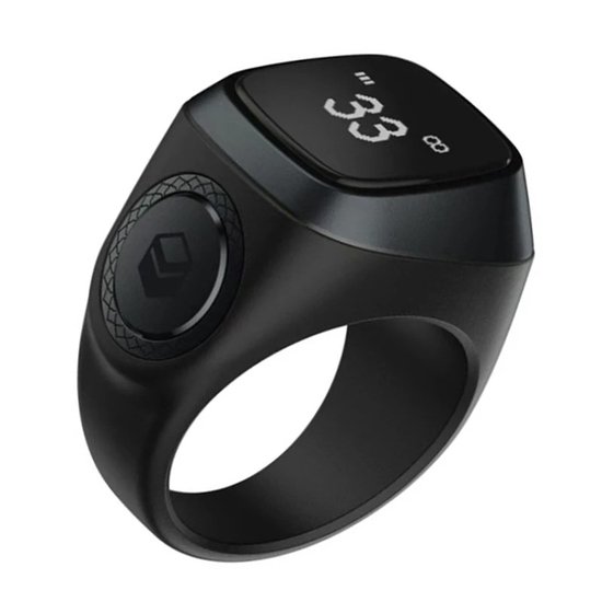 Foto: Slimme digitale tasbeeh herinnering ring voor moslims 5 gebedstijden reminder bluetooth ring mis geen gebed met de ge ntegreerde ring ingebouwd handig oled display