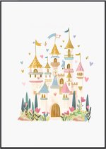 No Filter kinderkamer poster - Prinsessen Kasteel - Babykamer decoratie - 21x30 cm - A4 formaat - 1 stuks