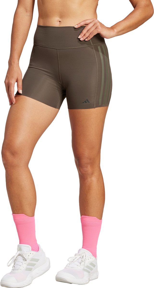 adidas Performance Optime 4-inch Raw-Cut-Hem Legging Dames Groen