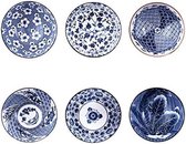 Keramische mueslikommen met patroon, voor 6 personen, Japanse designs, keramische kommen voor muesli/soep, Chinese soepkommen, 6-delige set