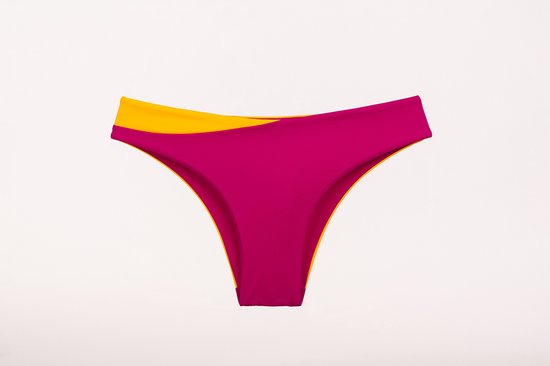 Two-Tone Twister Bikini Broekje - Geel/Roze - L - Prothese vriendelijke Bikini