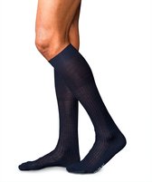 FALKE No. 7 Finest Merino heren kniekousen - blauw (dark navy) - Maat: 43-44