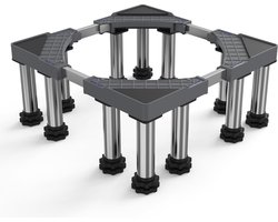 Wasmachine-sokkel, verstelbaar, roestvrij stalen platform voor wasmachine, droger, koelkast, vriezer, stabieler, 12 poten, wasmachine-onderstel (43,5-63 cm, 18-22 cm)