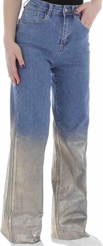 Dilena fashion Jeans used gold coating metallic