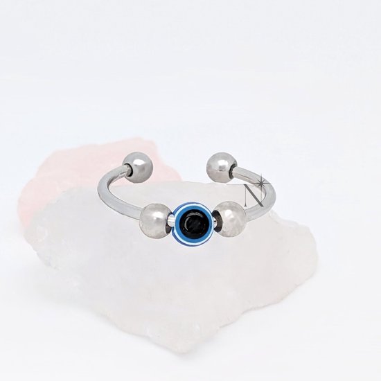 Luminora Lucky Eye Ring - Fidget Ring Geluksoog - Anxiety Ring - Stress Ring - Anti Stress Ring - Spinner Ring - Spinning Ring - Draai Ring - Wellness Sieraden