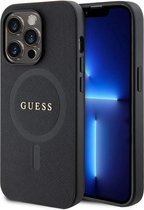 Guess Saffiano Back Case (MagSafe Compatible) - Geschikt voor Apple iPhone 14 Pro (6.1") - Zwart