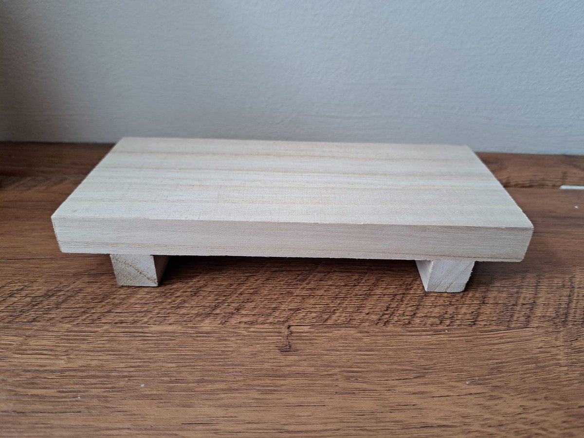 Plateau - Decoratie - Amberblokjes - Hout naturel - L20 B8,5 h3,5cm