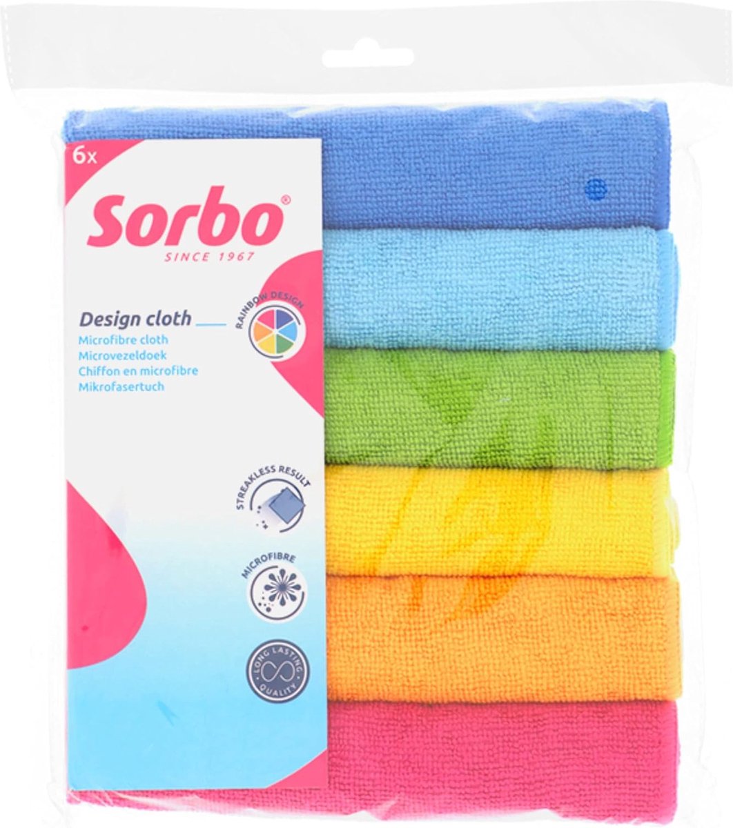 6 extra grote microvezeldoeken - multifunctionele schoonmaakdoekjes - streeploos, superabsorberend en wasbaar, geschikt voor het schoonmaken van auto’s, huis, keuken, ramen - Sorbo
