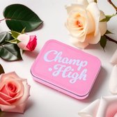 Champ High Storage Tin Rose Clair - Boîte de rangement en métal - Boîte en fer blanc - 11,2x8,3cm