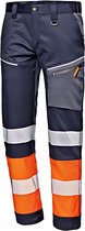 SIR SAFETY CONTRAST Pantalon de Travail Hi Visibilité Blauw / Oranje - Pantalon de Travail avec Poches Pratiques Multifonctions Réfléchissantes Liserés Fluorescentes