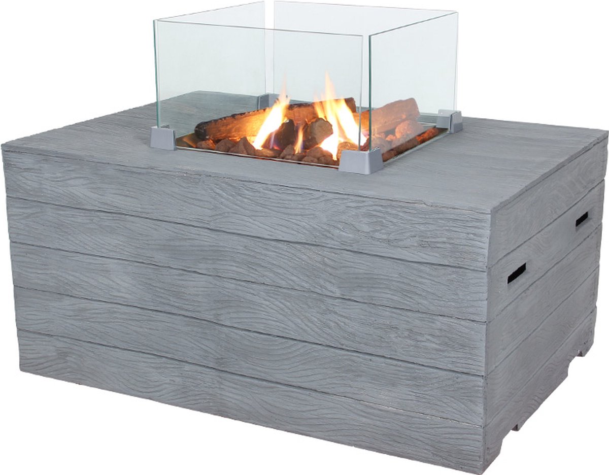 JPBT Luxe Sfeerhaard Vuurtafel 106x76x50 CM Buitenvuur Tafel Gashaard Vuurschaal Vuurtafel op Gas Gashaard Buiten Tafelmodel Windbescherming Beschermd tegen Regen