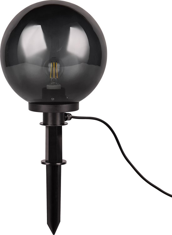 LED Priklamp met Stekker - Torna Lobo - E27 Fitting - Spatwaterdicht IP44 - Zwart - Kunststof - Ø300